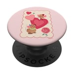 Disney Princess Valentine’s Day Cinderella Jaq & Gus Hearts PopSockets Adhesive PopGrip