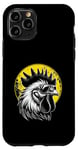 Coque pour iPhone 11 Pro T-shirt amusant de couleur jaune citron, coq portant des lunettes de soleil