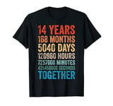 14 Year Anniversary Him Her Couple 14th Wedding T-Shirt