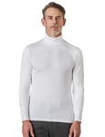 LAPASA Haut Thermique Col Roulé Homme Maillot de Corps à Manches Longues sous-Vêtements Automne-Hiver Chaud M124 Moyennement Épais, Blanc, M