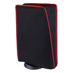 PlayVital Housse Anti-Poussière pour ps5 Console Standard Housse de Protection pour ps5 Digital Edition Anti-Poussière Cover en Nylon pour ps5 Console Vertical-Noir & Rouge Garniture