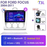 ((A)T3L-kamera) Android 11 -autoradio Ford Focus 2 3 Mk2 Mk3:lle 2004 2005 - 2011 Multimediasoitin Navigointi GPS 2Din Carplay Stereo DVD