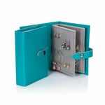 Little Little Book of Earrings Small Teal Jewellery Box Compact Travel Storage