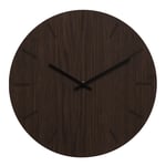 Hemverk - Dark Oak veggklokke 38 cm mørk eik m/svart viser