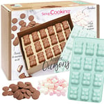 SCRAP COOKING - Coffret Atelier Oursons Guimauve - Kit Pâtisserie avec Moule Silicone, Guimauves, Chocolat Couverture au Lait & Boite de Transport - Avec Recette - 3796