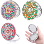 Miroir de poche pour peinture diamant à faire soi-même, 3 pièces, miroir de voyage personnalisé, kit d'artisanat d'art pour adultes et enfants,