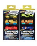 NERF • Nitro Foam Cars • 2 x 3 Pack Bundle (6 cars) - C0779 E1237