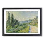 Big Box Art Lane in The Country by Claude Monet Framed Wall Art Picture Print Ready to Hang, Black A2 (62 x 45 cm)