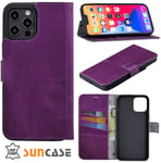 Suncase Leather Case Cover in Antique Purple for iPhone 16 Pro Max