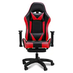 Riossad Chaise de jeu Chaise de Gaming Fauteuil de Bureau Chaise gamer Fauteuil Gamer Pivotant Noir/Rouge