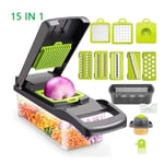 Plastic Food Chopper Multifunction Mandolin Slicer 15-in-1 Vegetable Chopper