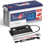 Batterie Lithium LiFePO4 24V 100Ah+Chargeur de batterie 29,2V 20A pour batterie 24V LiFePO4(deux paquets envoyés) - Timeusb