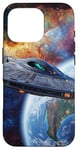 Coque pour iPhone 16 Pro Conception de vaisseau spatial Sci-Fi explorant la galaxie