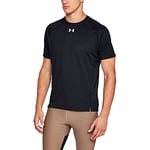 Under Armour Qualifier Short-Sleeve T Shirt, Ultra-Light Fitness Shirt for Men, Breathable and Comfortable Men's Gym Tee, Black/Black/Reflective (001), L