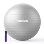 PROIRON Ballon Grossesse 55CM Swiss Ball Ballon Pilates Balles d'exercices Fitness Très épais, Ballon de Gym avec Pompe Rapide avec modèle d’Action, Anti-éclatement et Anti-dérapant Yoga Ball