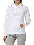 Champion Women's Legacy Basics W-Light Powerblend Fleece Hooded Sweatshirt, White, M