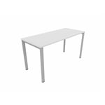 Bureau droit individuel Online F Blanc OP-LITE II : bureau D160x70/cpl blanc/cpi aluminium/ep. du plateau 25 mm