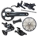 Shimano SLX M7100 1x12 Complete Disc Brake Groupset - Black / 34T-170mm 10-51T Speed