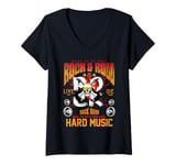 Womens Rock and Roll Graphic Tees - I Love Rock N' Roll Designs V-Neck T-Shirt