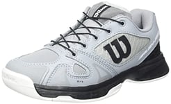 Wilson Chaussures de Tennis pour Adolescents et Enfants, RUSH PRO JR QL, Gris/Noir/Blanc, 35 1/3, pour tout type de Courts, pour joueurs de tout niveau, WRS327890E030