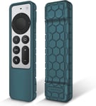 Coque pour Télécommande Apple TV 4K / HD Siri Remote 2022 2021 (3ème et 2ème génération) ¿ Etui en Silicone Légère Antidérapante Résistante aux Chocs, Cyan Foncé.[G1003]