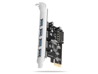 Axagon Pceu-430Rs, Pcie, Usb 3.2 Gen 1 (3.1 Gen 1), Honkoppling, Full Höjd, Pcie 2.0, Sata 15-Pin