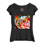 T-Shirt Femme Col Echancré Pokemon Dragon Feu Dracofeu Charizard