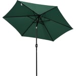 Parasol inclinable de jardin balcon terrasse manivelle toile polyester imperméabilisée haute densité 180 g/m² Ø2,7 x 2,35H m alu vert