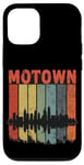 Coque pour iPhone 12/12 Pro Motown Vintage Inspired Detroit City Skyline 50s 60s 70s