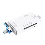 Micro USB Mini Adaptateur Téléphone 6-en-1 Mult USB 3.0 Lecteur de Carte Type-C Lecteur de Carte TF-SD Ordinateur Portable OTG Adaptateur Tout en Un - Type WHITE