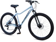 Schwinn Fleet Womens Mountain Bike, 27.5-Inch Tyres, 17-Inch Lightweight Alloy Frame, Front Suspension, 9 Speed, Disc Brakes, Light Blue