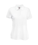 Fruit of the Loom Womens Lady-Fit 65/35 Short Sleeve Polo Shirt (White) - Size Medium