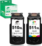 Pg-510Xl Cl-511Xl Cartouches D'Encre Remanufacturées Pour Canon Cartouche 510 511 Pixma Mp490 Mp495 Mp230 Mp240 Mp250 Mp260 Mp270 Mp280 Mx320 Mx330 Mx340 Mx350 Mx410 Mx420 Ip2700 Imprimante[Q41]