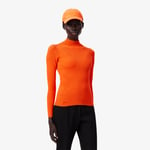 Lacoste Pull col montant maille côtelée 3D Taille 42 Orange