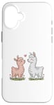 Coque pour iPhone 16 Plus Llama Love Heart Flower Cute Women Kids Men Valentines Day