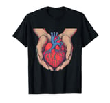 Anatomical heart in hands design T-Shirt