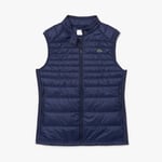 Lacoste Womenss Water-Resistant Quilted Technical Vest in Blue material_polyester - Size 4 UK