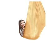 YANFEI Indoor Therapy Swing For Kids And Teens W/More Special Needs Cuddle Hammock Adjustable Aerial Yoga With Autism ADHD And Aspergers (Color : GOLD, Size : 150X280CM/59X110IN)