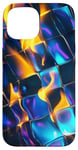 Coque pour iPhone 15 Art abstrait psychédélique bleu électrique futuriste