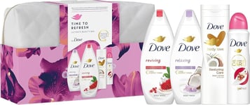 New Dove Time To Radiantly Refresh Ultimate Beauty Bag Gift Set Body Wash Lotion