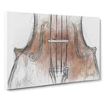 Big Box Art The Beauty of The Violin in Abstract Canvas Wall Art Framed Picture Print, 30 x 20 Inch (76 x 50 cm), White, Brown, Olive, Green, Brown