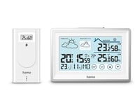 Hama Bahamas Værstasjon, Med Utendørs Sensor, Radio, Vekkerklokke, Romklima, Hvit (00222228)