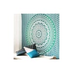 Kueatily - Tapisserie Bohême Mandala Tapisserie Tenture Murale pour La Décoration Murale Hippie Tapisserie Tapis De Plage Tapis Rond De Yoga (Vert,