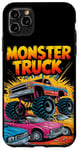 iPhone 11 Pro Max Monster Truck Crushing Cars Art for Monster Truck Lovers Case