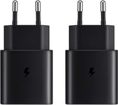 2 Pack Chargeur Usb C 25w Pour Samsung Galaxy S23 S22 S21 S20 Plus/Ultra S10/Z Fold 5/4, Z Flip 5/4 Note20/10 A54 A53 A34 5g Tablet (Pps)/Ipad/Iphone Chargeur Rapide, Type C Chargeur Telepho[L1785]