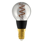 Eglo Connect.z Smart-Home LED Decorative Light Bulb E14, P45, ZigBee, app and Alexa Voice Control, dimmable, Warm White, 4 watt, Vintage Lightbulb Smoked Glass, Black