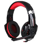 Micro Casque PS4 Gaming, Audio Stéréo Basse avec LED Lampe Luminosité, bien Anti-Bruit, Casque Contrôleur Sur-Ligne pratique, Compatible pour PS4, PC, Laptop, Tablette, et Tous les Smartphone (Noir+Rouge)