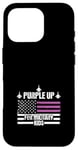 Coque pour iPhone 16 Pro Purple Up For Military Kids Drapeau américain Enfant militaire