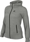 Nike FB8338-063 Sportswear Tech Fleece Windrunner Sweatshirt Women's DK GREY HEATHER/BLACK Size L-T