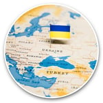 2 x Vinyl Stickers 20cm  - World Map Ukraine Flag Kiev Travel  #46472